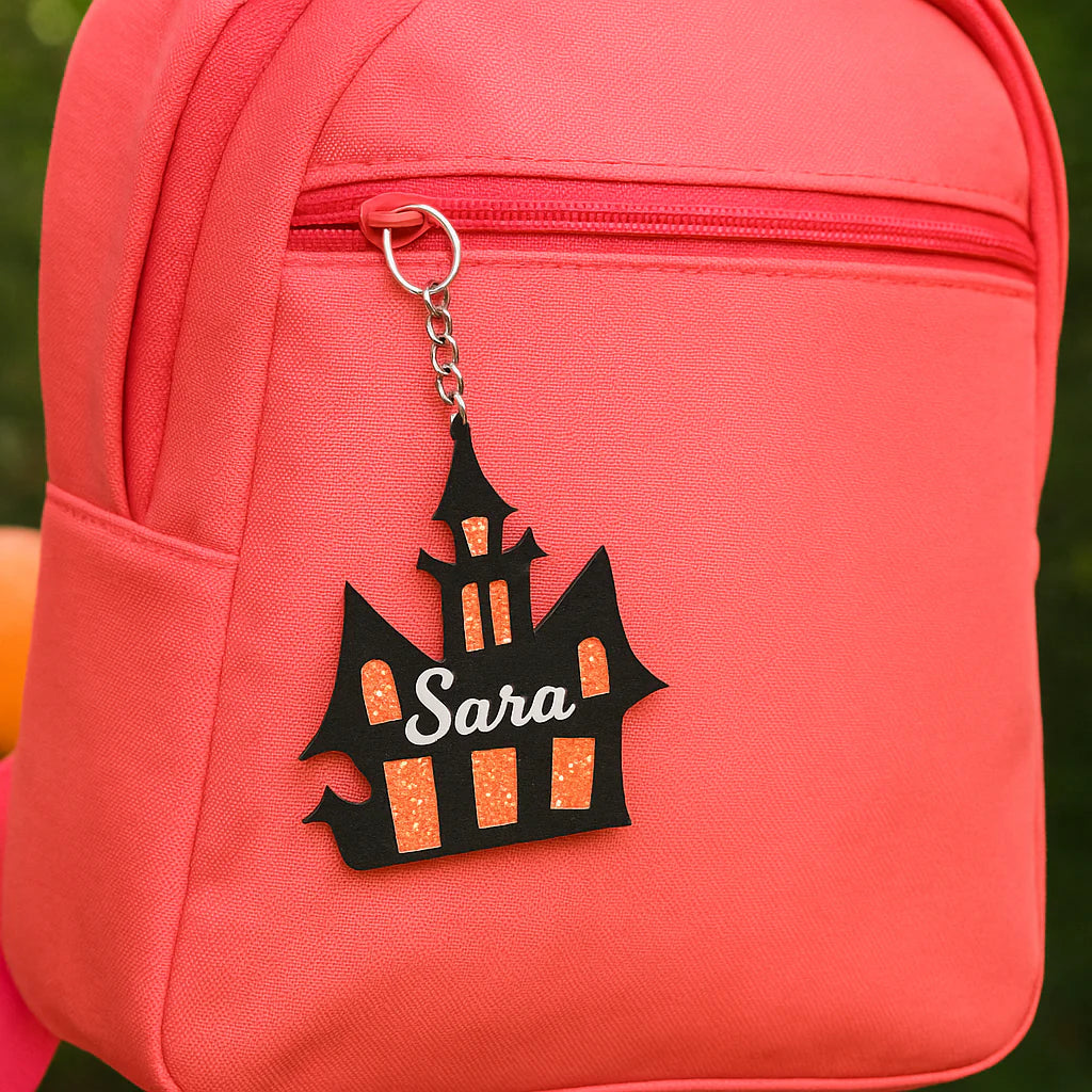 Personalised Halloween Keychain – Haunted House
