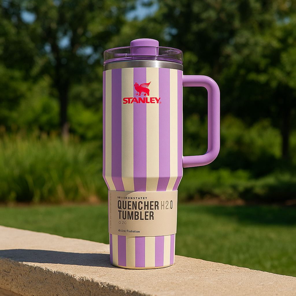 Limited Edition Stanley × Cabana Gloss Quencher - Striped Serenity - 40oz