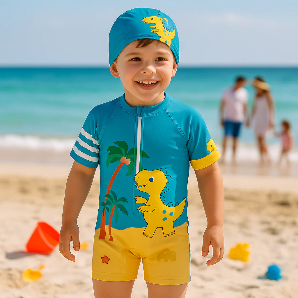 Dino Island Adventure Swim Set with Cap