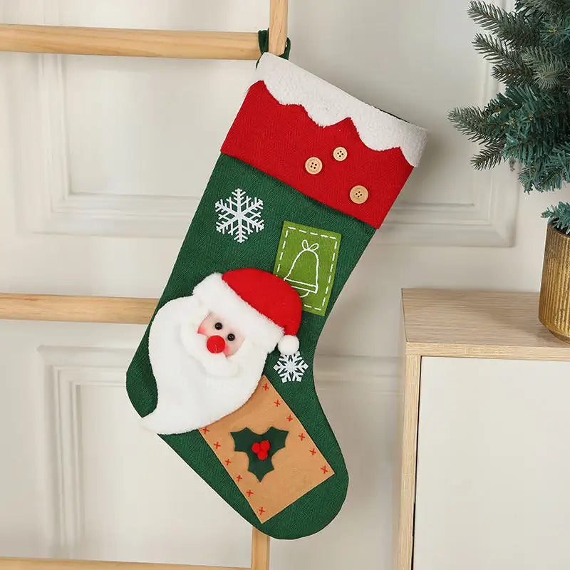 Snowflake Serenade Stocking (Santa)