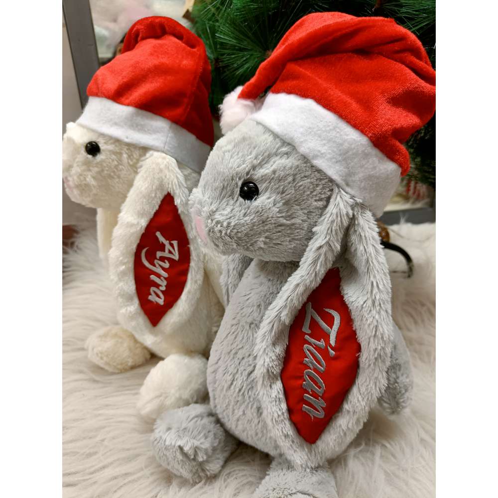 Personalised Christmas Big Bunny - Grey