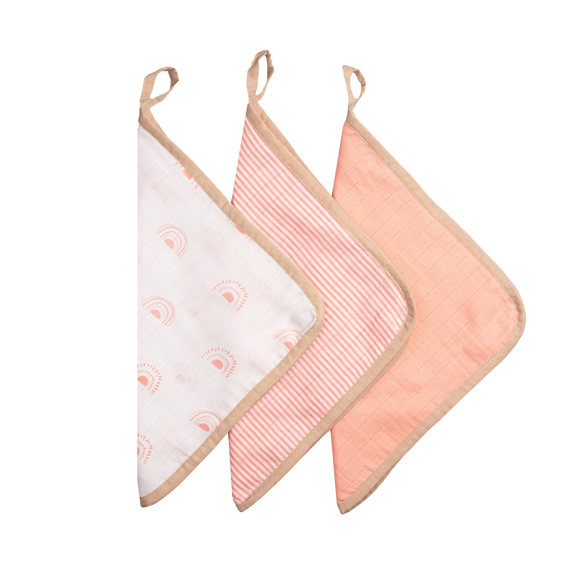 Organic Muslin Washcloths - Set of 3 - Rainbow