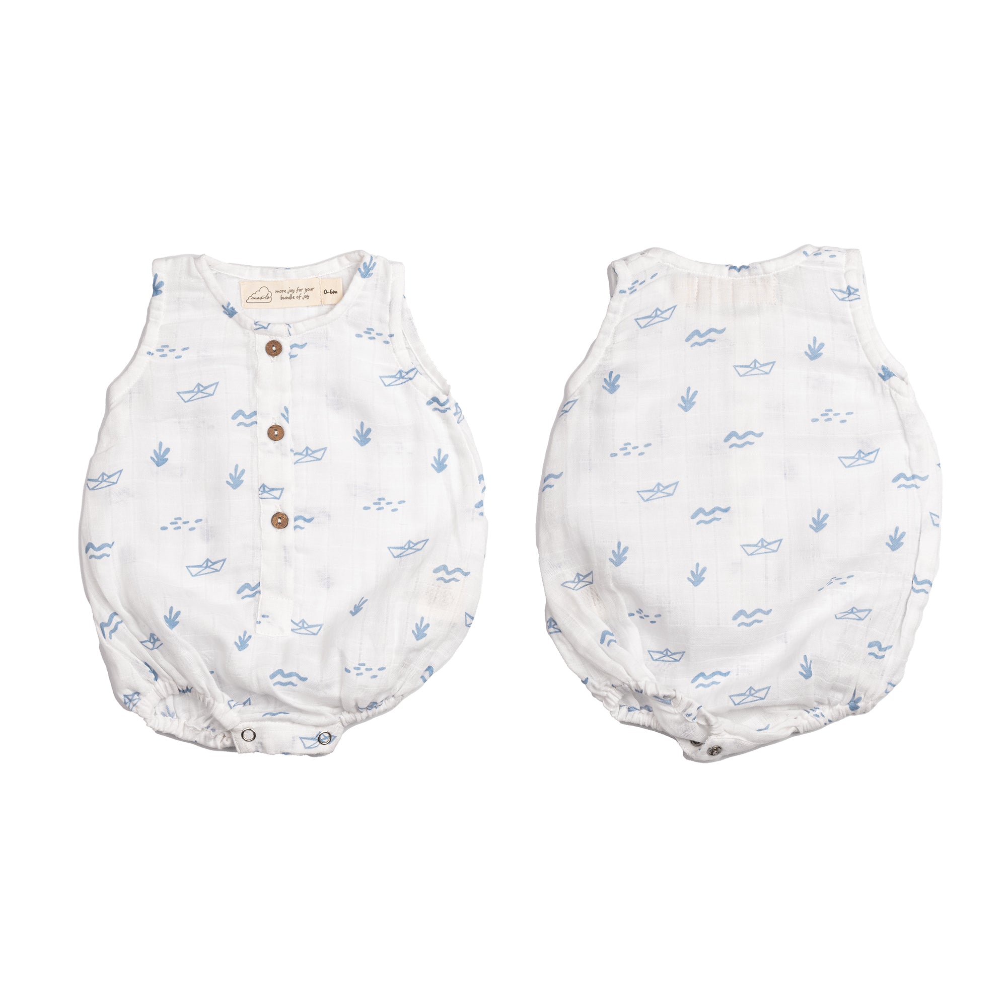 Organic Muslin Baby Romper - Pack of 3 – Boat