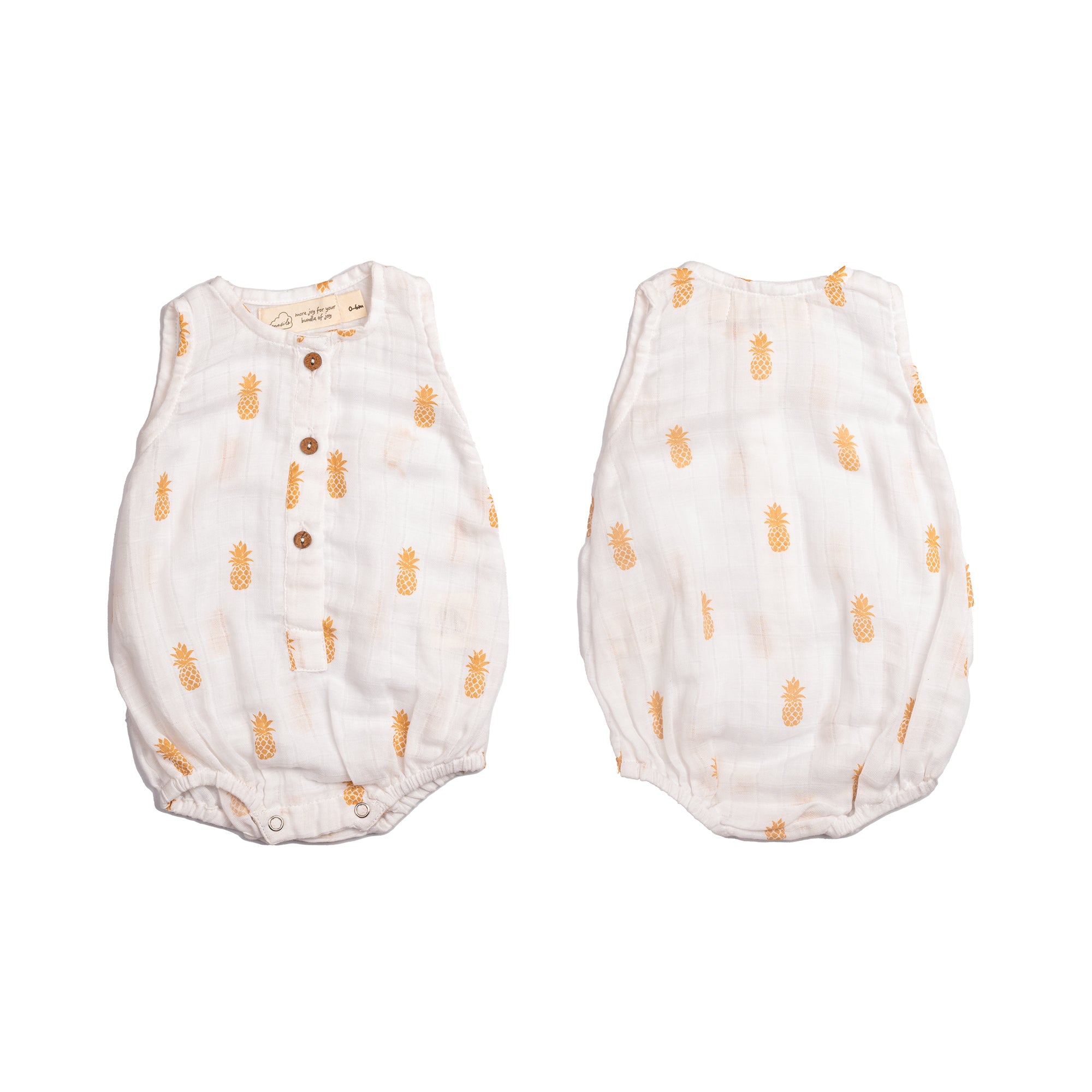 Organic Muslin Baby Romper - Pack of 3 – Pineapple