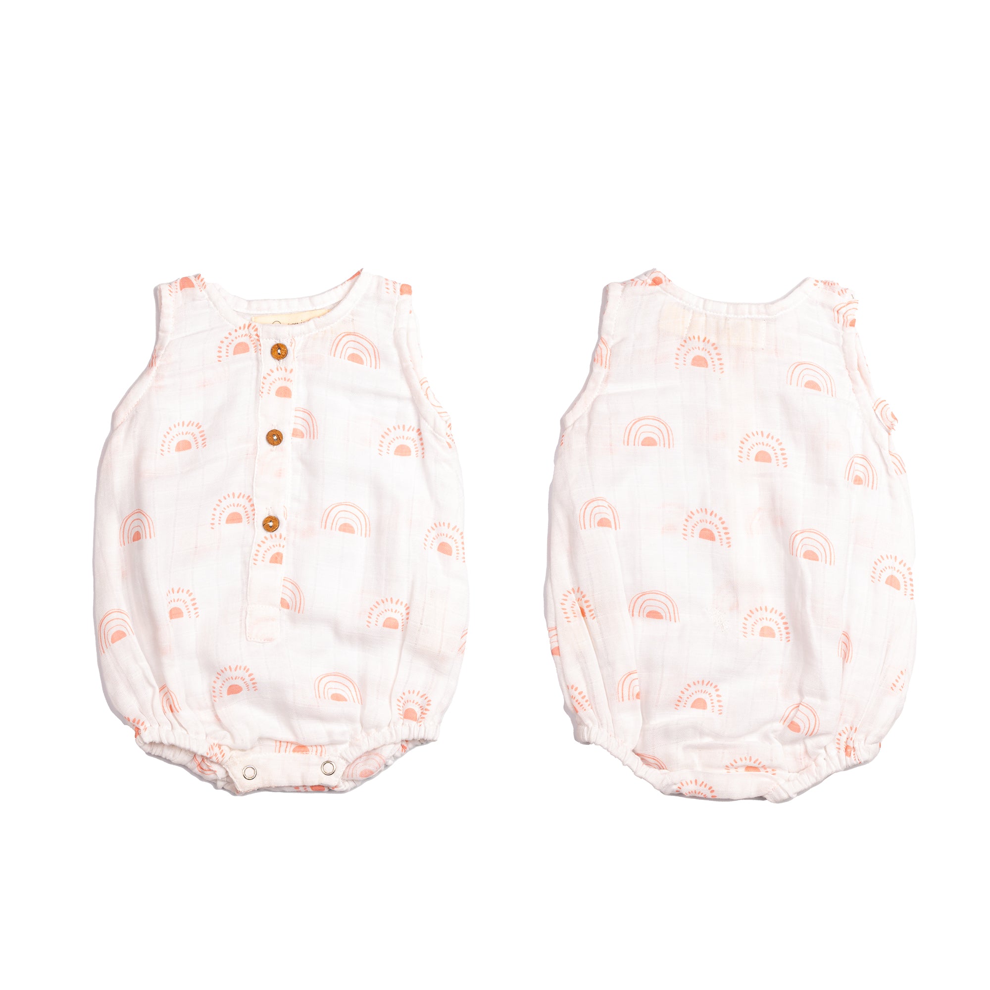 Organic Muslin Baby Romper - Pack of 3 – Rainbow