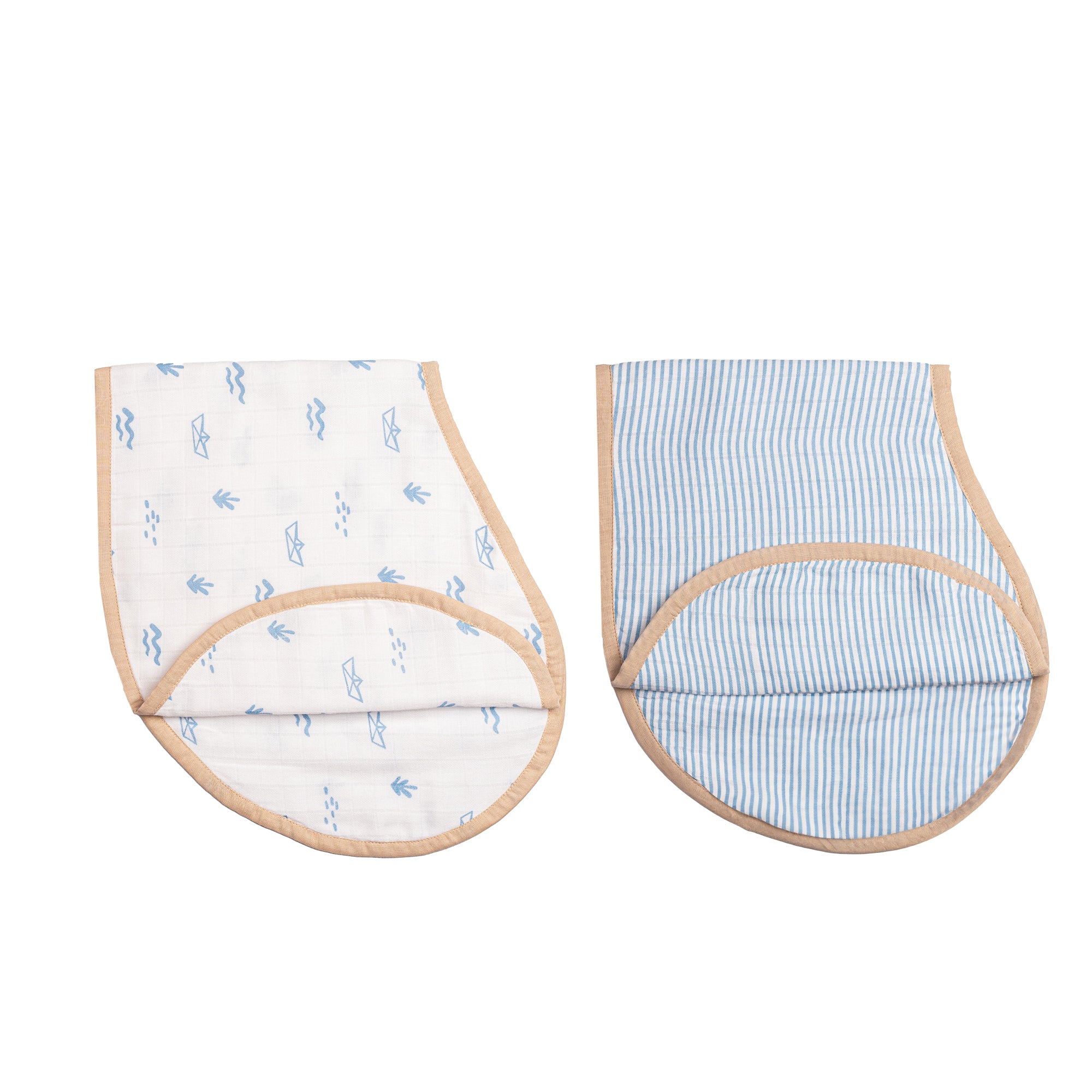 Organic Muslin Burp Cloth & Bib - Pack of 2 – Boat
