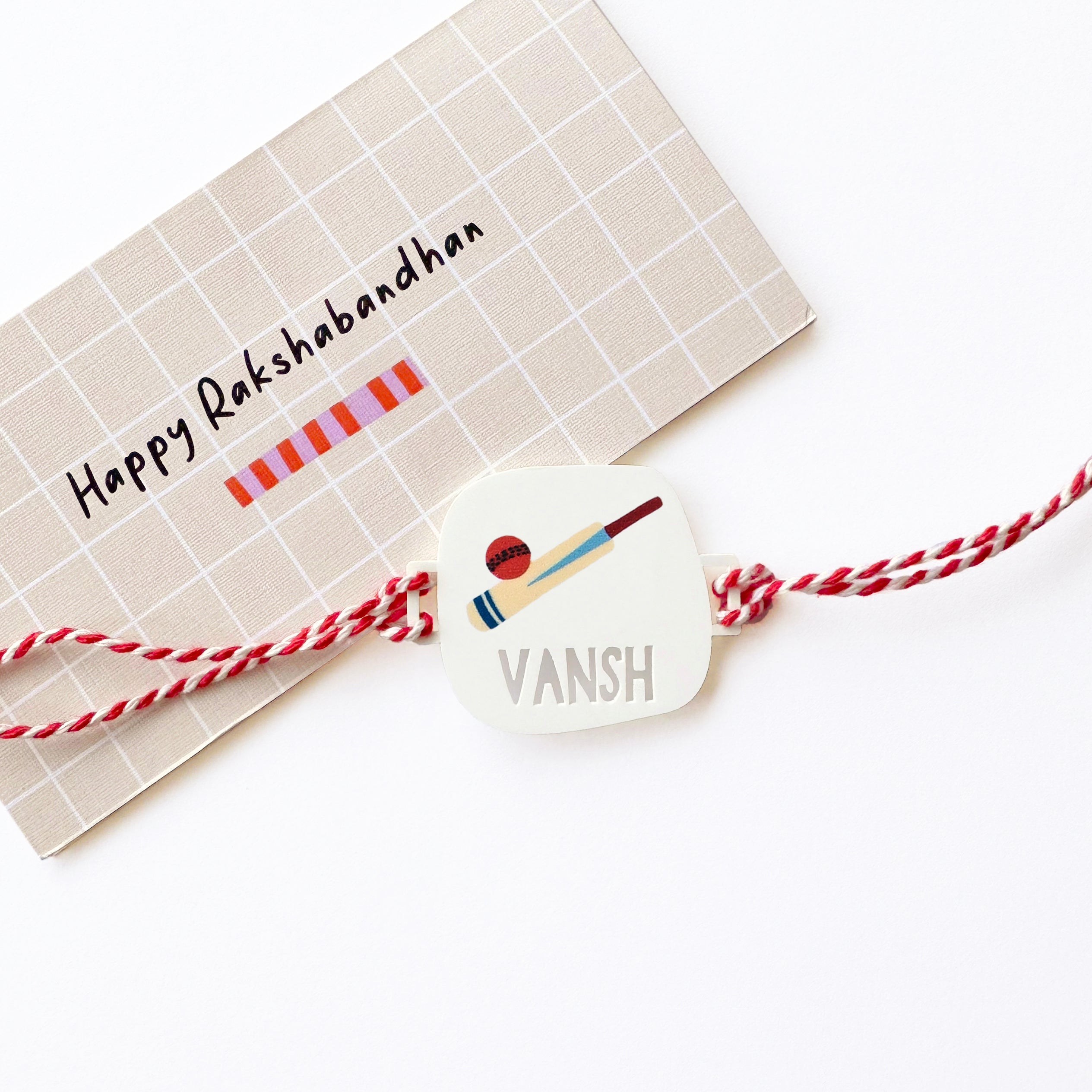 Personalised printed cricket rakhi for kids – Totdot