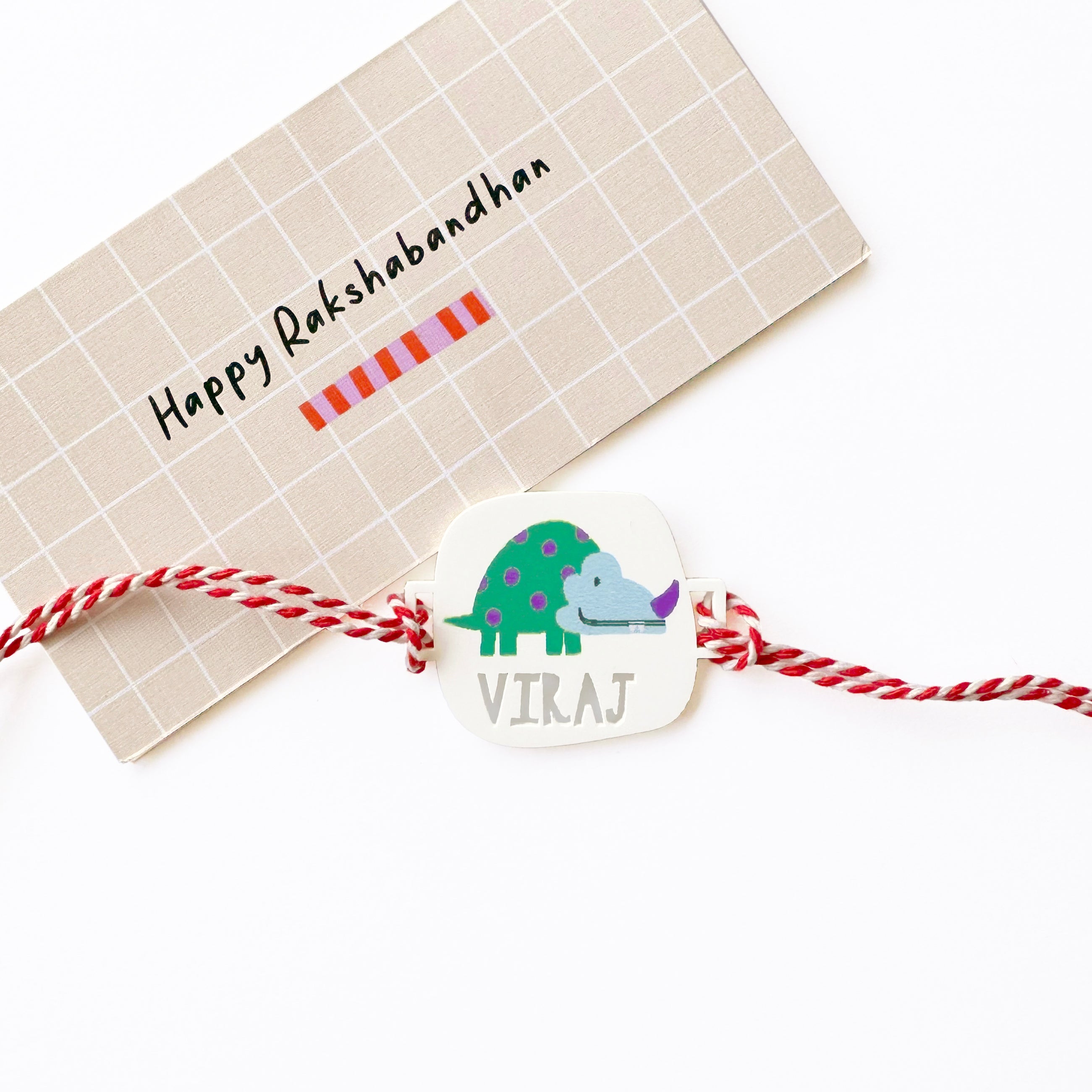 Personalised printed dinosaur rakhi for kids – Totdot