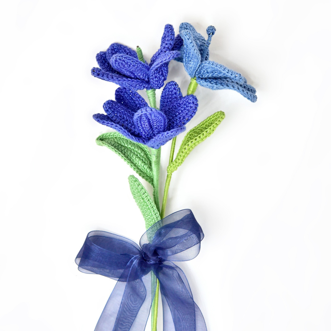 Forever Blue Tulips - Crochet Flower Bouquet for Mother’s Day