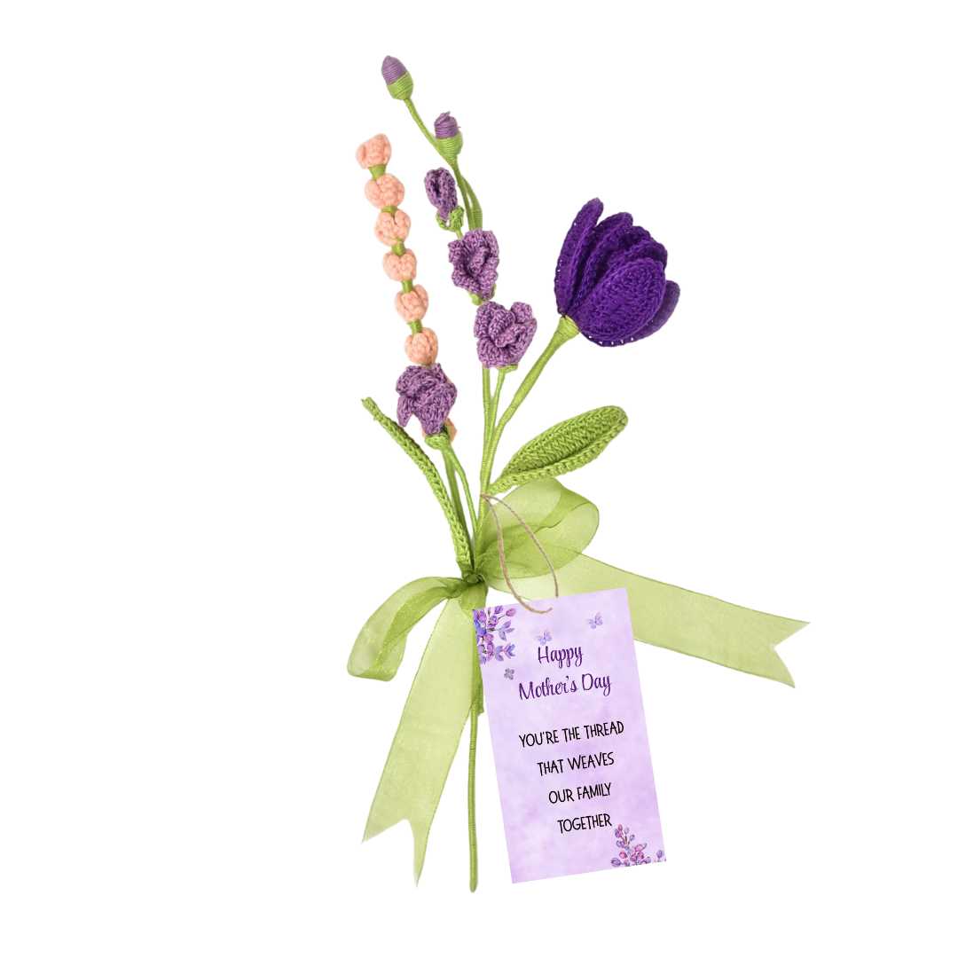 Purple Tulip Crochet Bouquet - Thoughtful Mother’s Day Gift