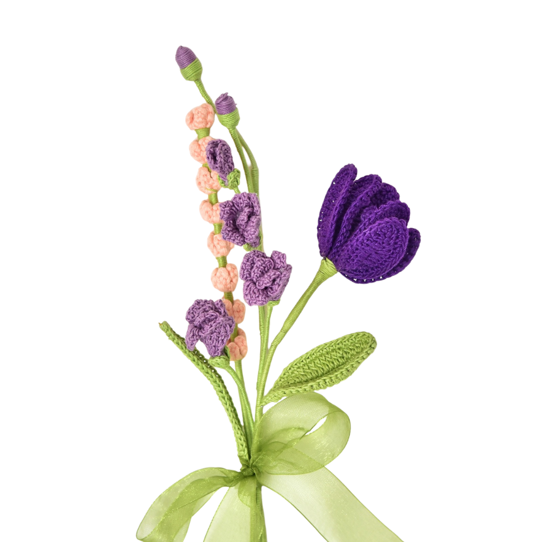 Purple Tulip Crochet Bouquet - Thoughtful Mother’s Day Gift