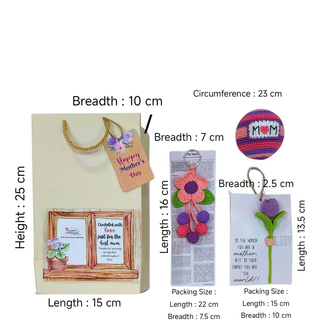 Violet Vibes:Handmade Crochet Mother’s Day Hamper Gift Bag