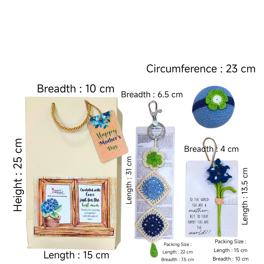 Blue Bloom Bliss – Mother’s Day Crochet Gift Hamper Set