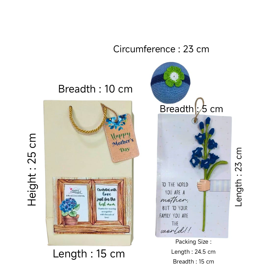Blue Hugs & Loops – Cute Mother's Day Hamper with Handmade Touch