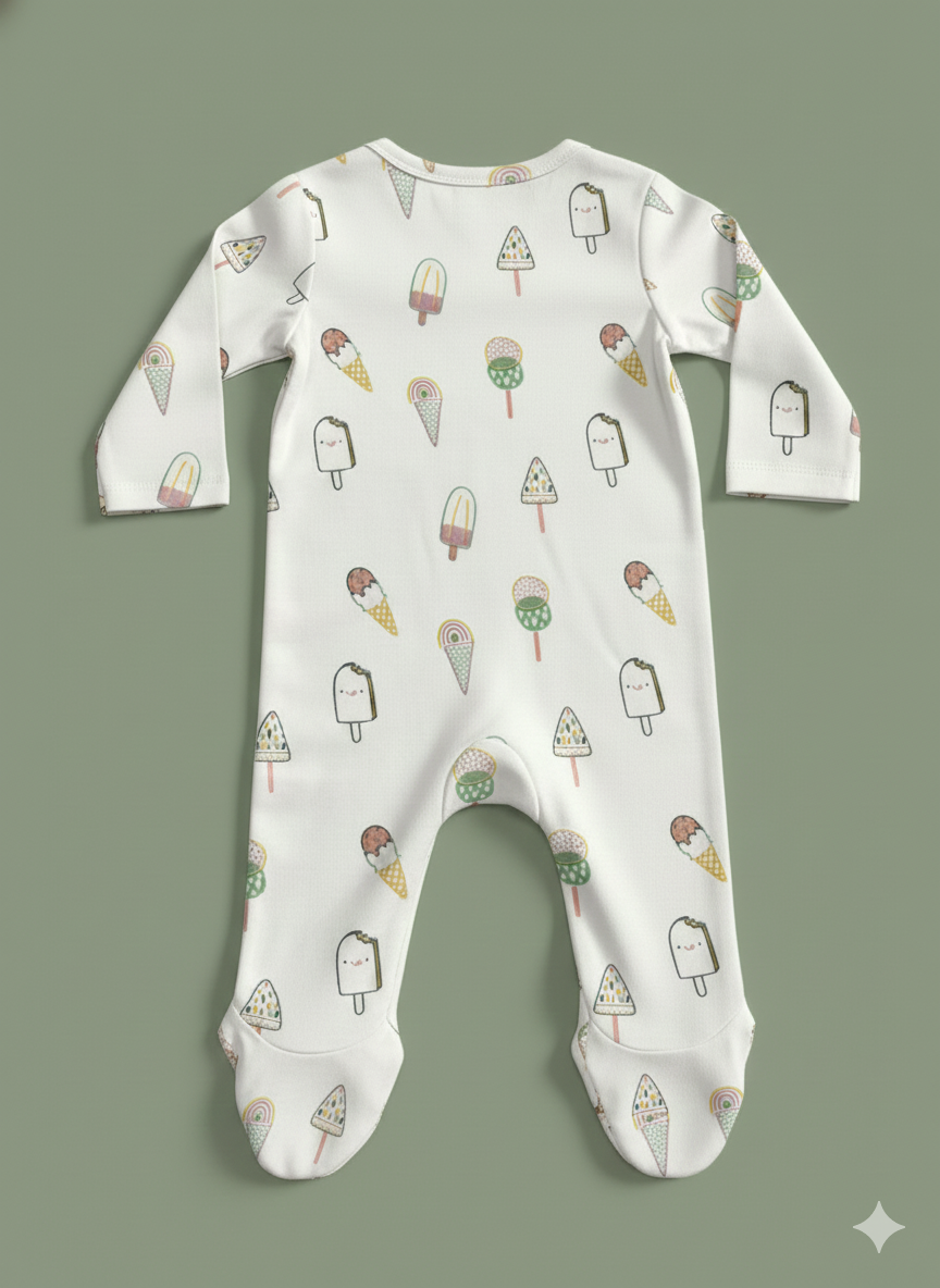 Popsicles print organic cotton sleepsuit