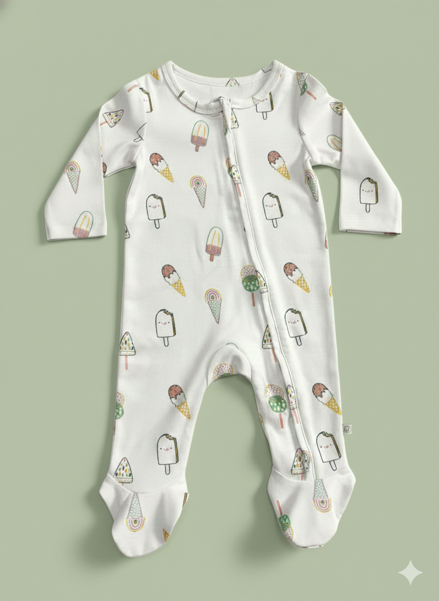 Popsicles print organic cotton sleepsuit