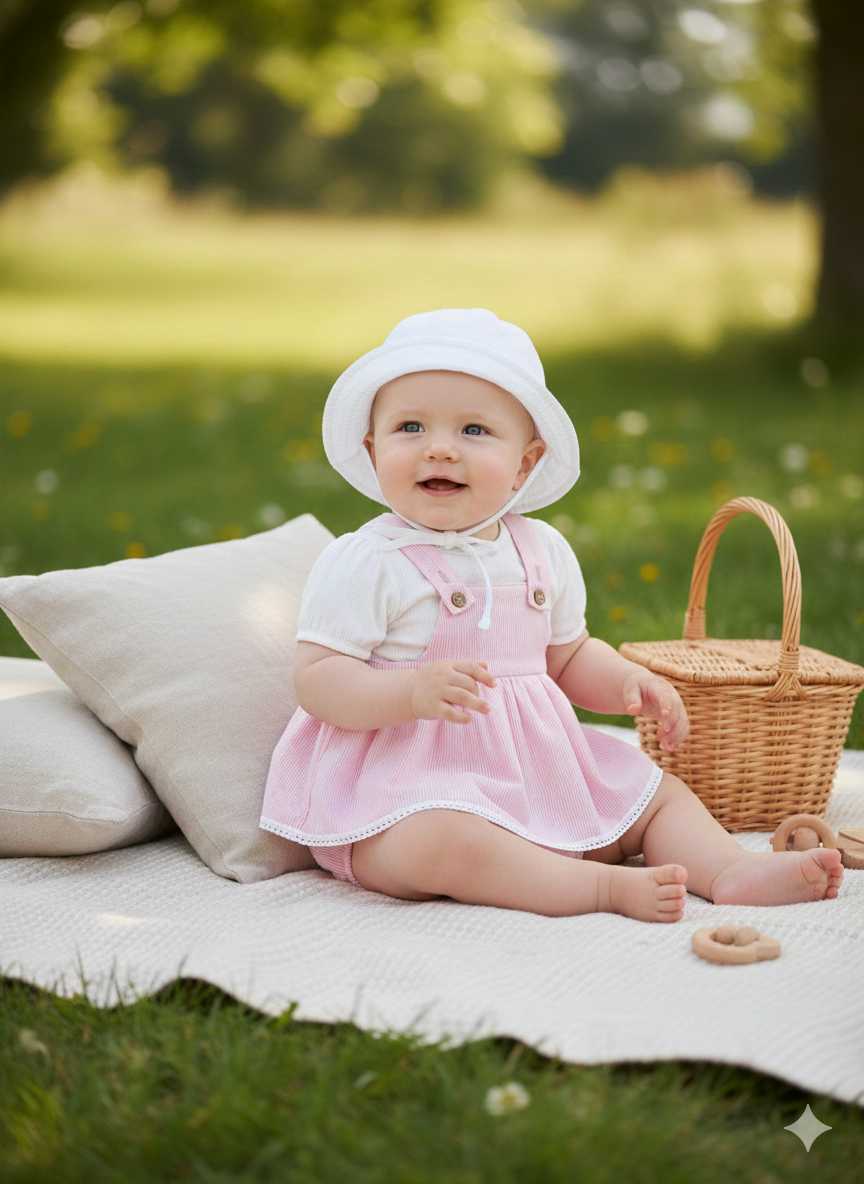 Stripe skirt dungaree set