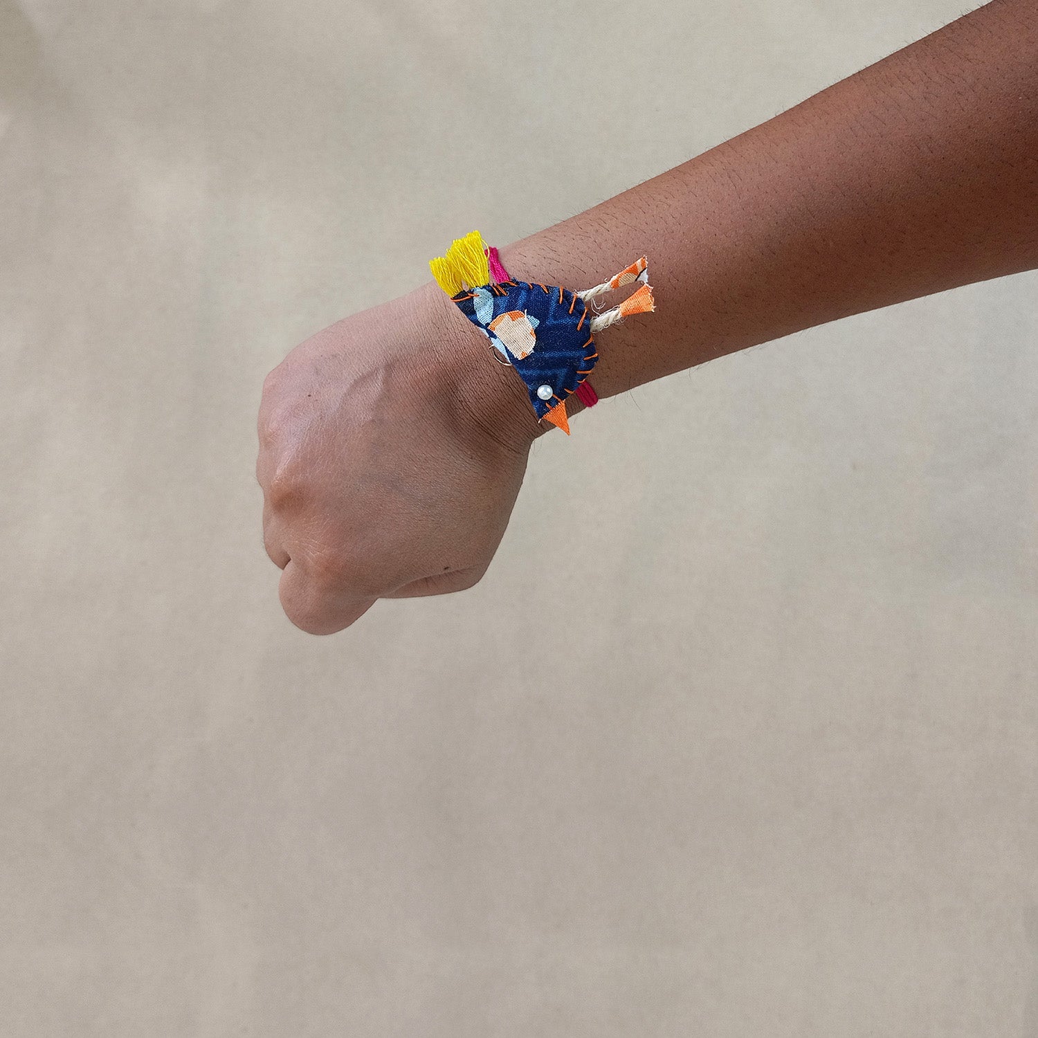 Bird Fabric Rakhi - Converts To A Key Charm