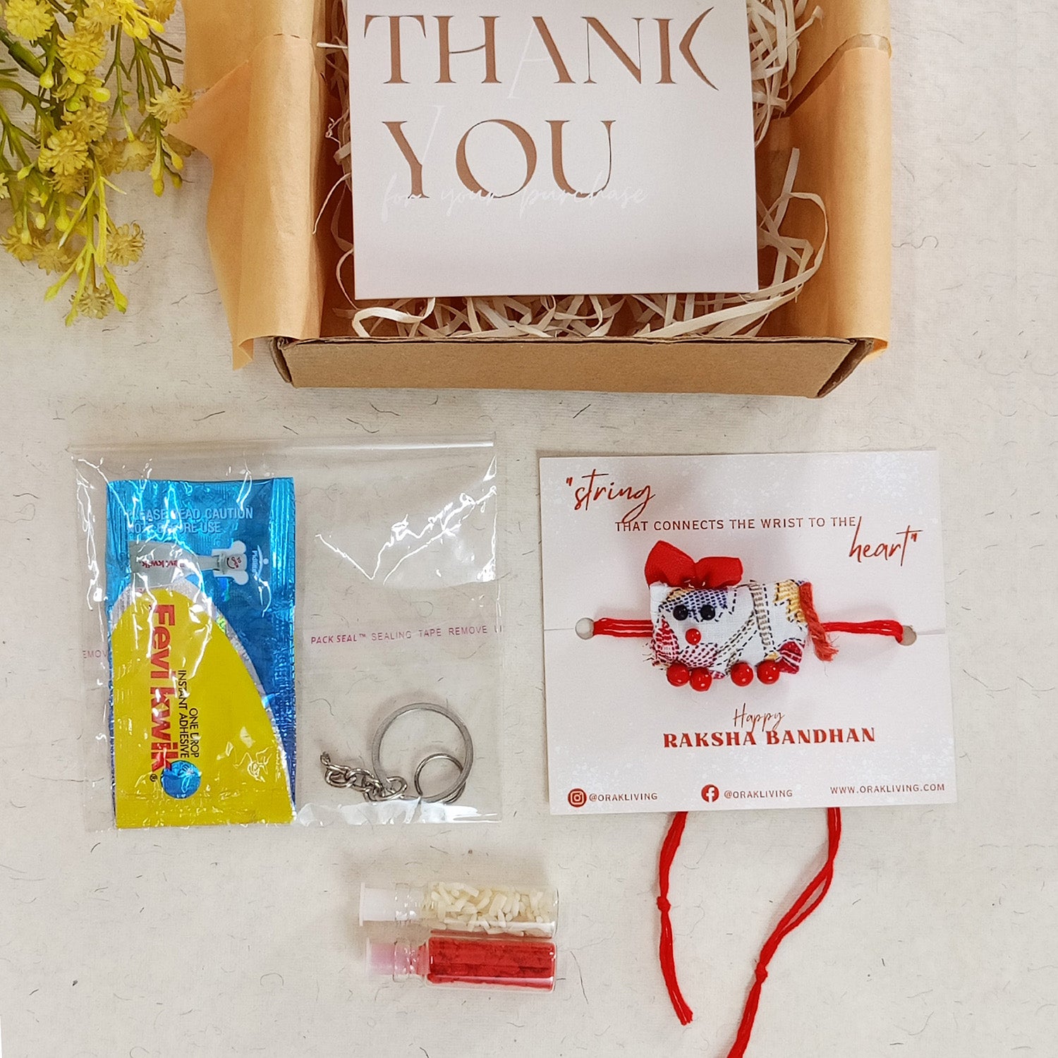 Cat Fabric Rakhi - Converts To a Key Charm