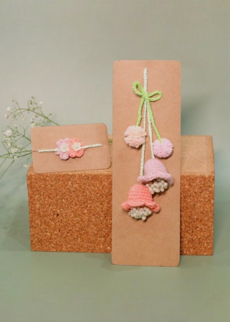 Forever Flowers handmade crochet rakhi by Haute By Hand – Raksha Bandhan gift girls