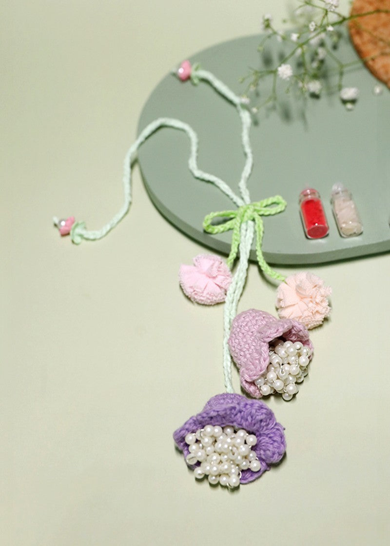 Forever Flowers handmade crochet rakhi by Haute By Hand – Raksha Bandhan gift girls