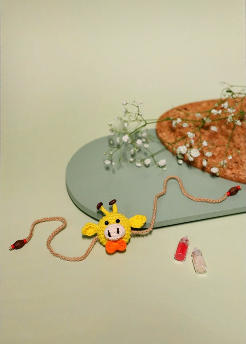 Giggling Giraffe handmade crochet rakhi by Haute By Hand – Raksha Bandhan gift India