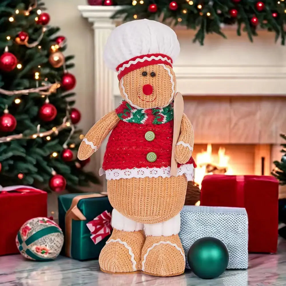 Handmade Knitted GingerBread Stuffed Figurine - Chef Frosting