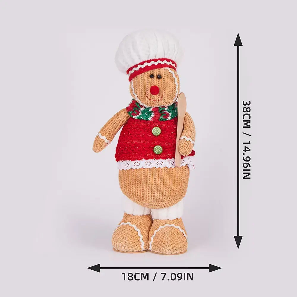 Handmade Knitted GingerBread Stuffed Figurine - Chef Frosting