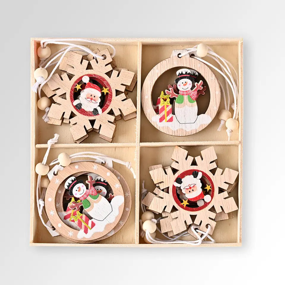 Merry Timber Treasure Ornament - Set of 4 & 8