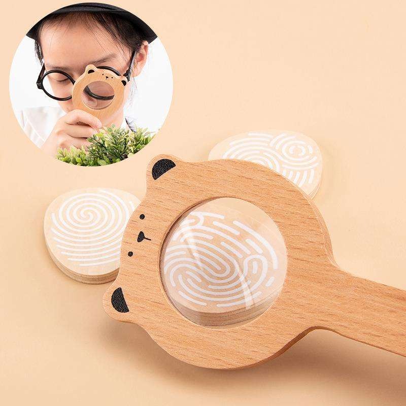 Wooden Detective Role Play Set for Kids, 15 Pieces with Evidence Markers, Wooden Tools, Case File, Black Hat and Accessories