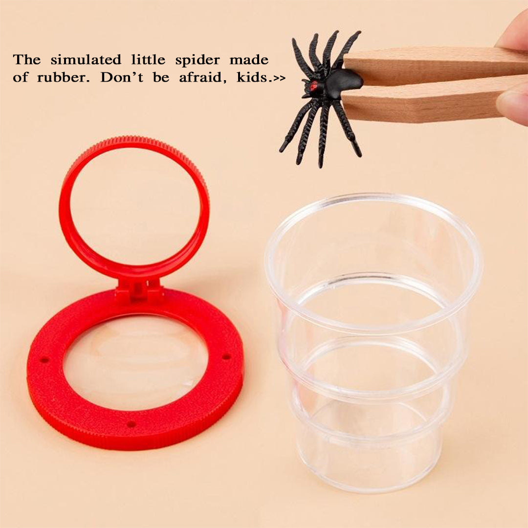 Wooden Detective Role Play Set for Kids, 15 Pieces with Evidence Markers, Wooden Tools, Case File, Black Hat and Accessories