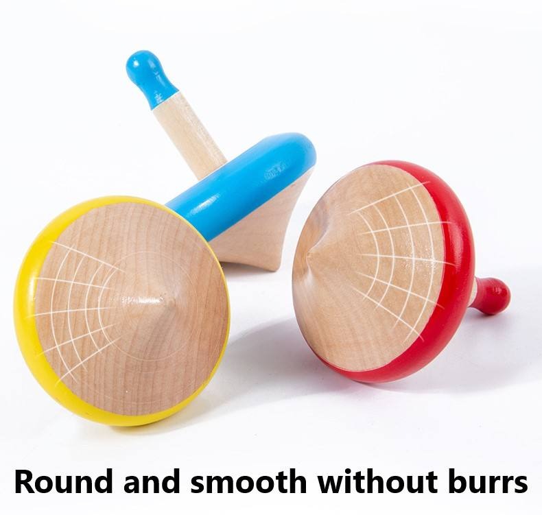 Colorful Wooden Spinning Tops Set (Set of 4 colors) (3 Years+)