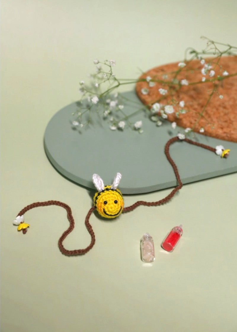 Honeybee handmade crochet rakhi by Haute By Hand – Raksha Bandhan gift India