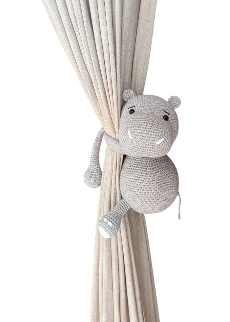 Animal - Hippo Curtain Tie/Crochet Toy