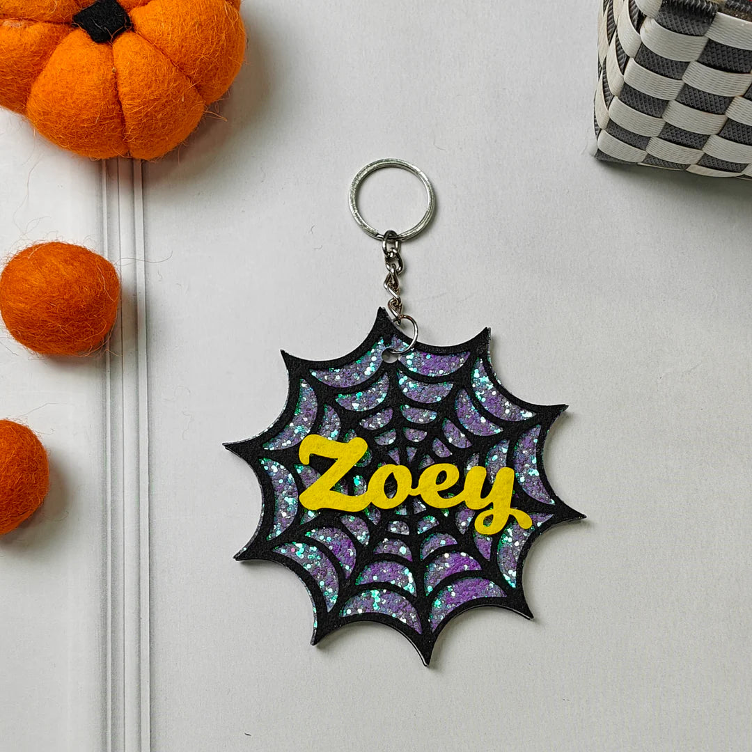 Personalised Halloween Keychain – Enchanted Web