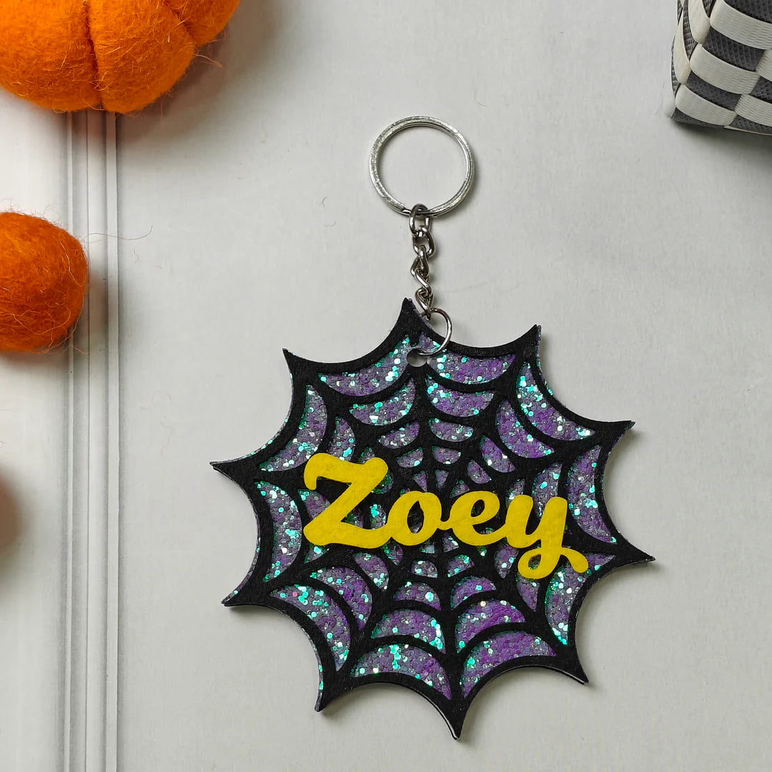 Personalised Halloween Keychain – Enchanted Web