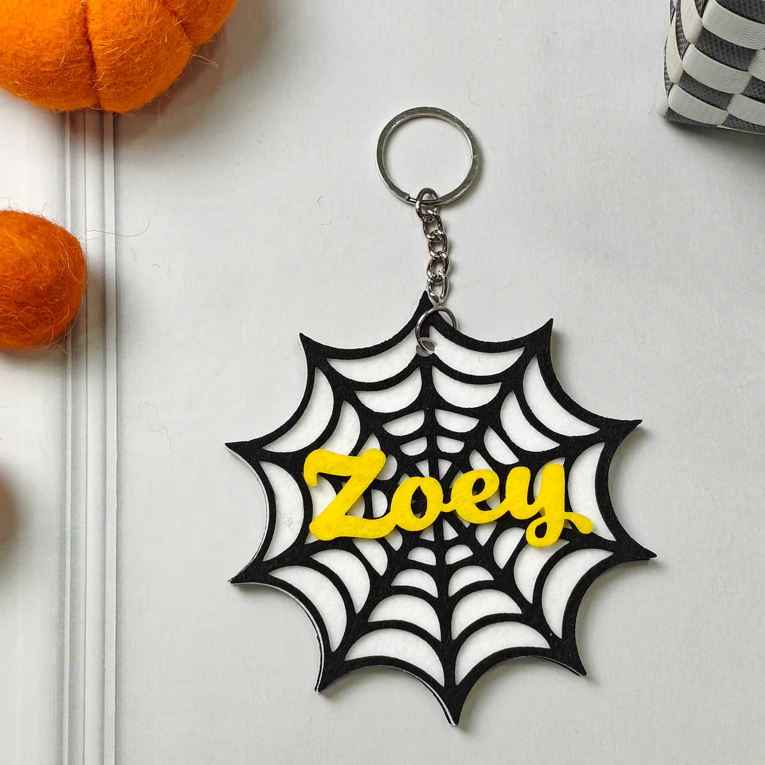 Personalised Halloween Keychain – Creepy Web