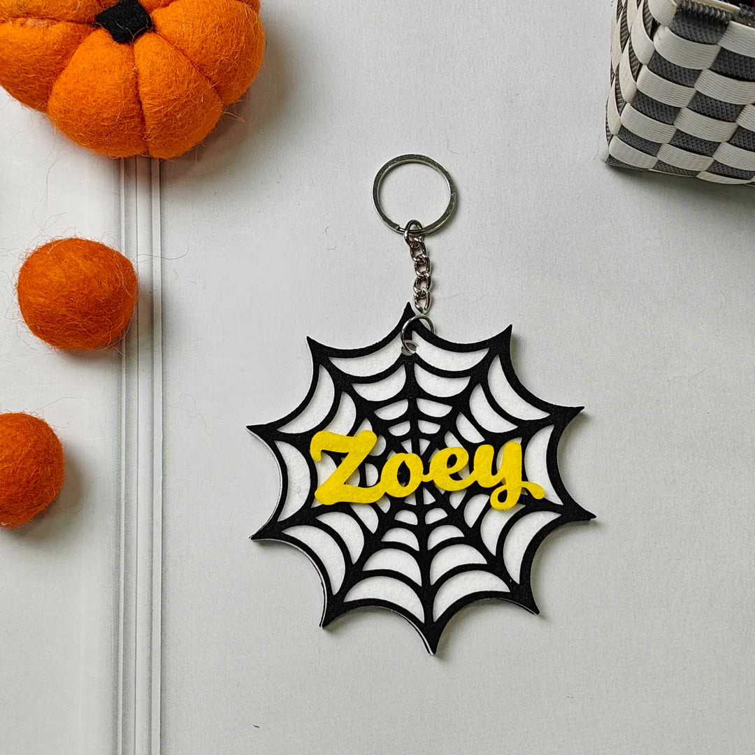 Personalised Halloween Keychain – Creepy Web