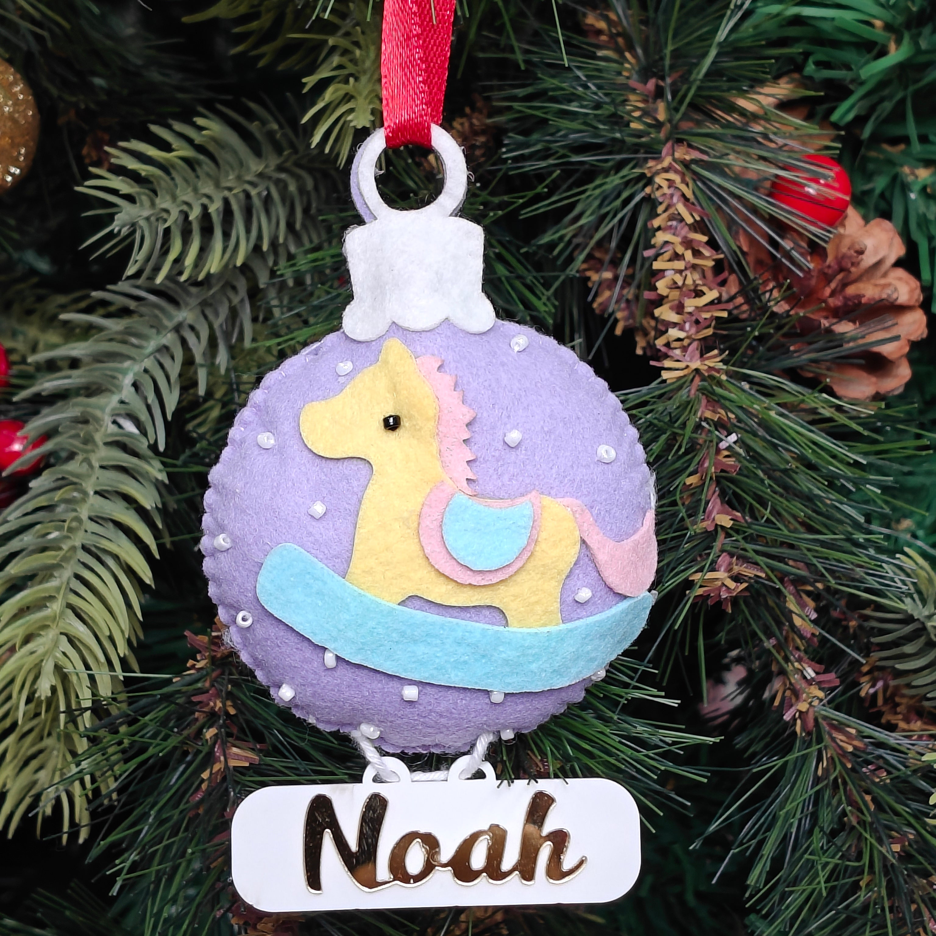 Holiday Carousel Horse Ornament