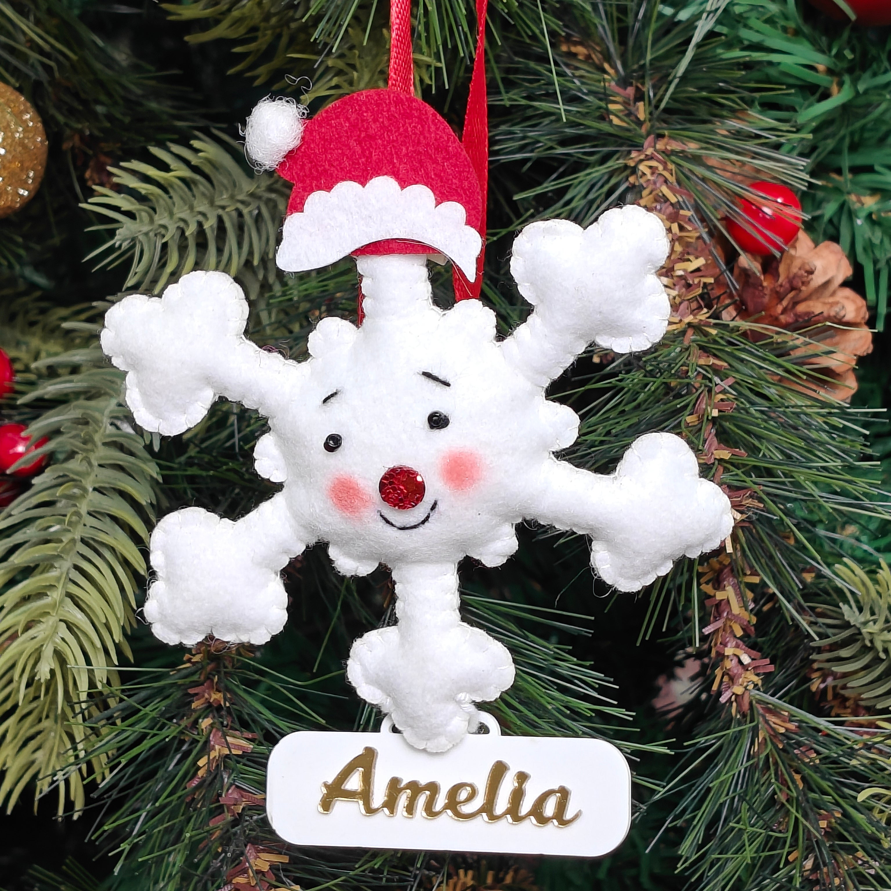 Happy Snowflake Ornament