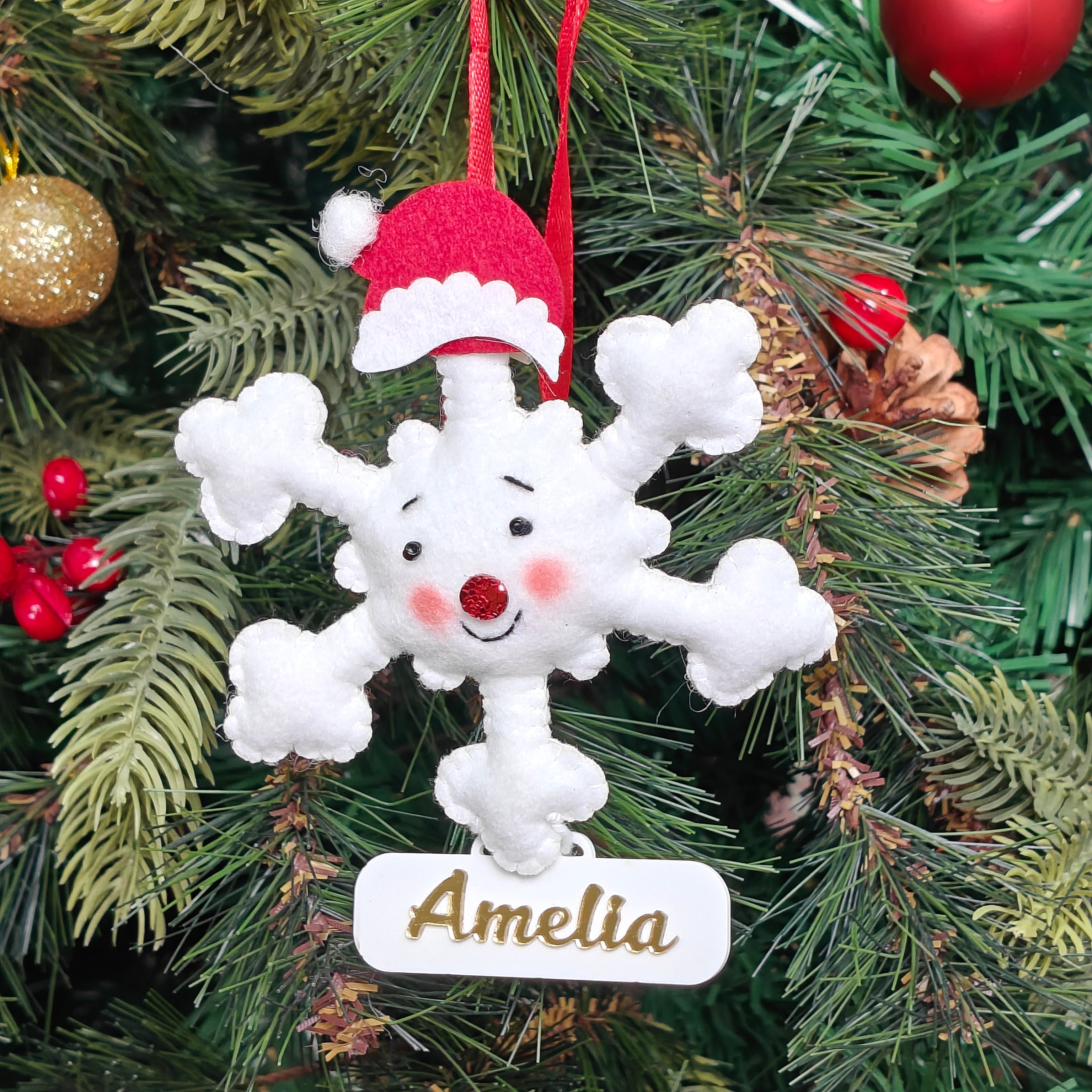 Happy Snowflake Ornament