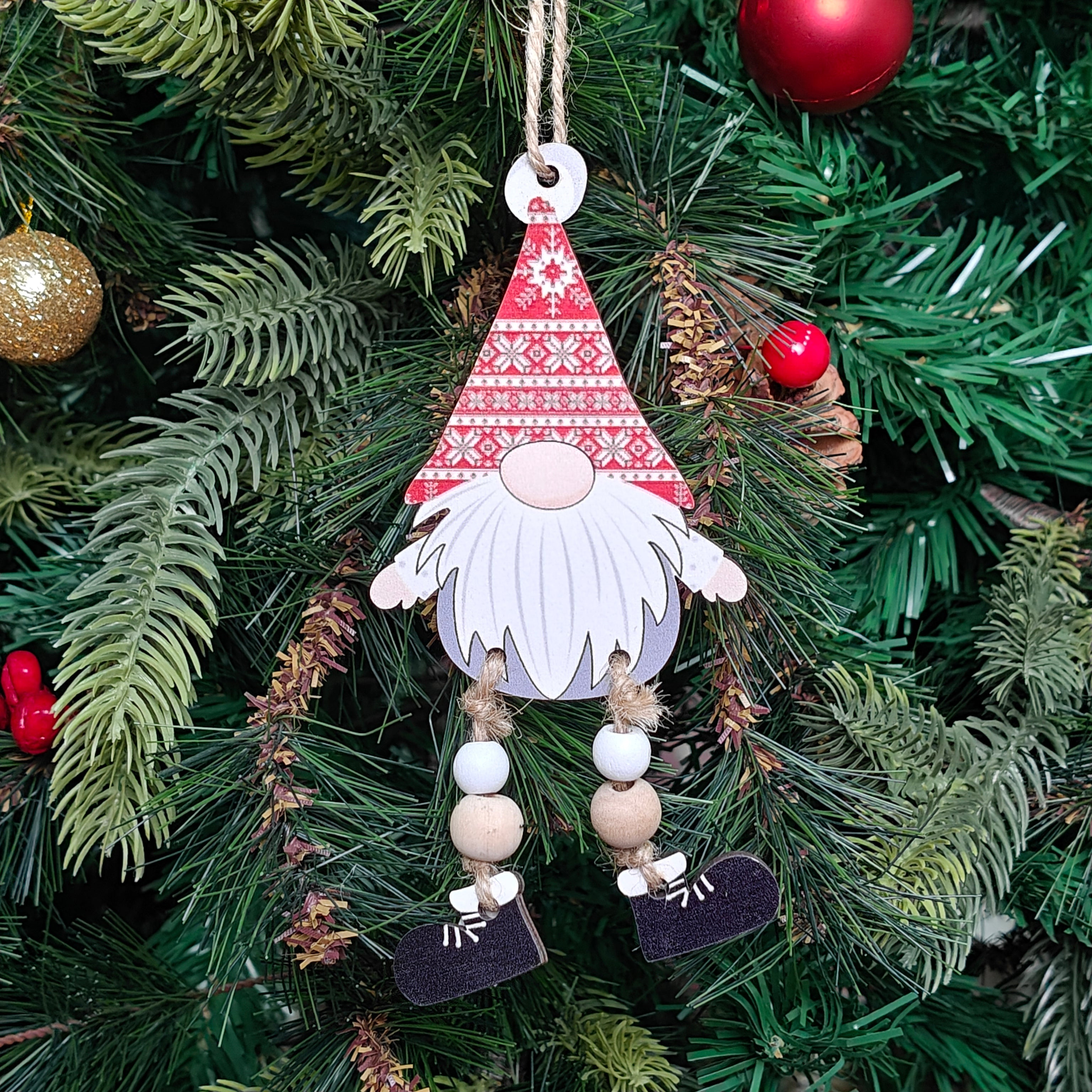 Woodland Red Cap Gnome Ornament