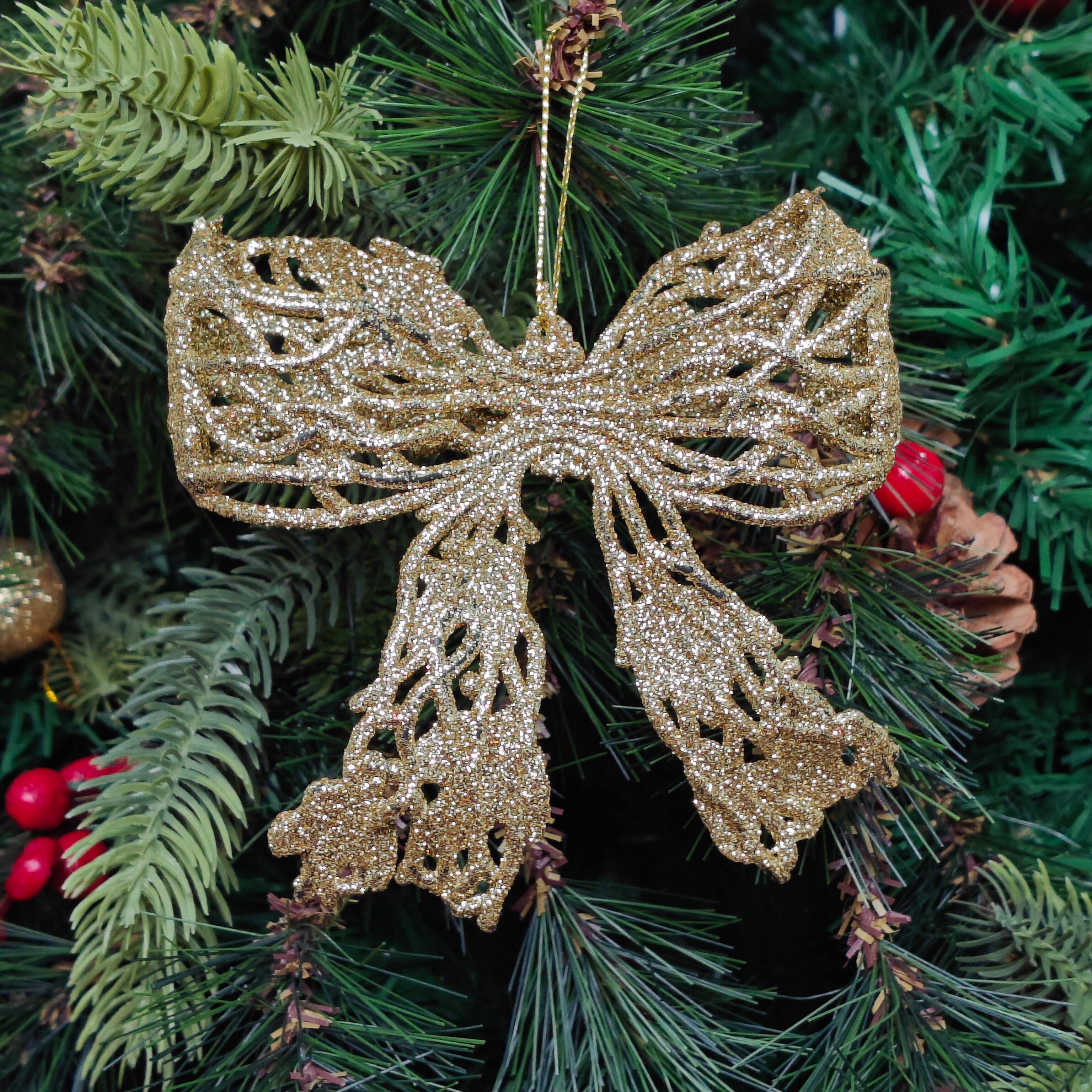 Glitter Grace Bow Ornament