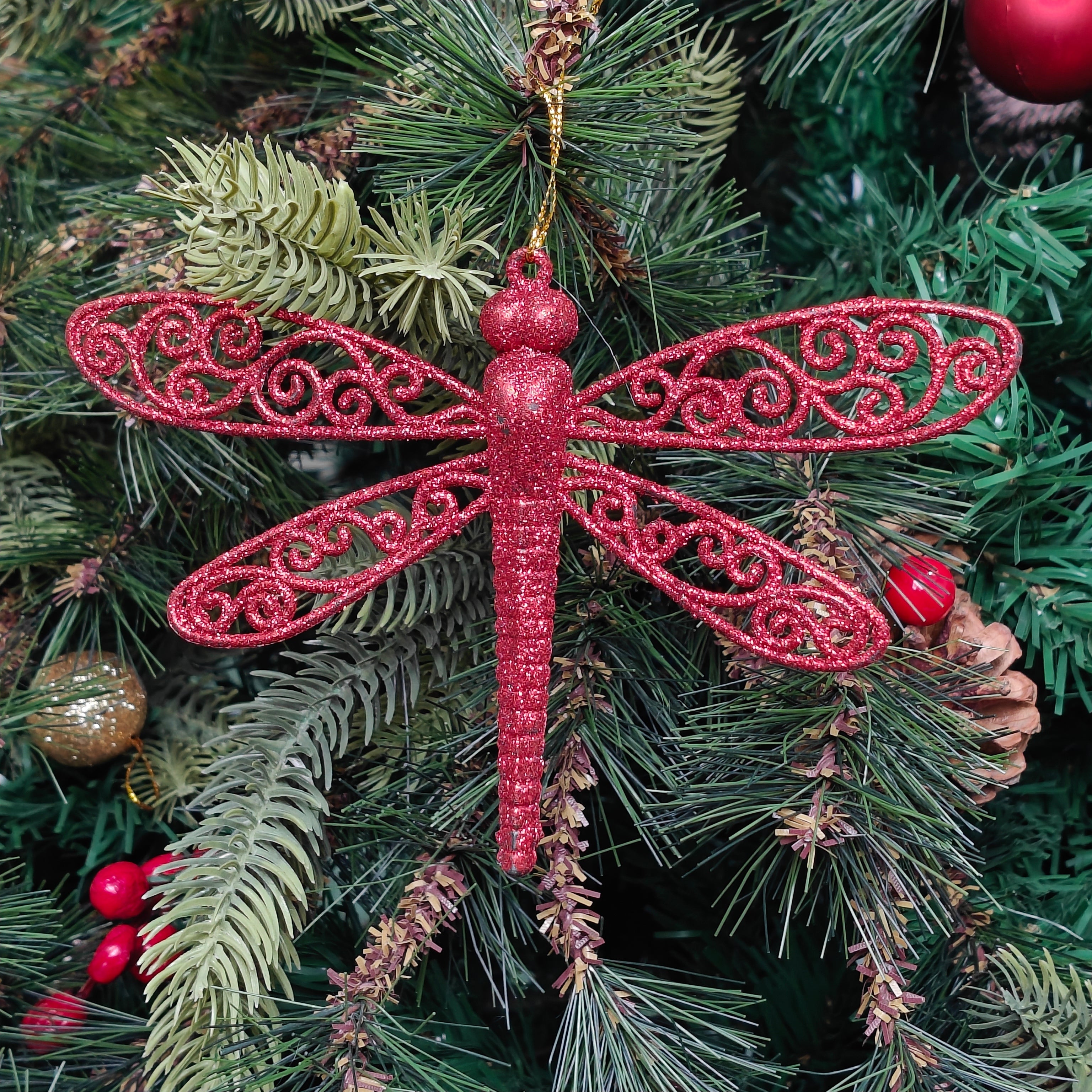 Crimson Dragonfly Ornament
