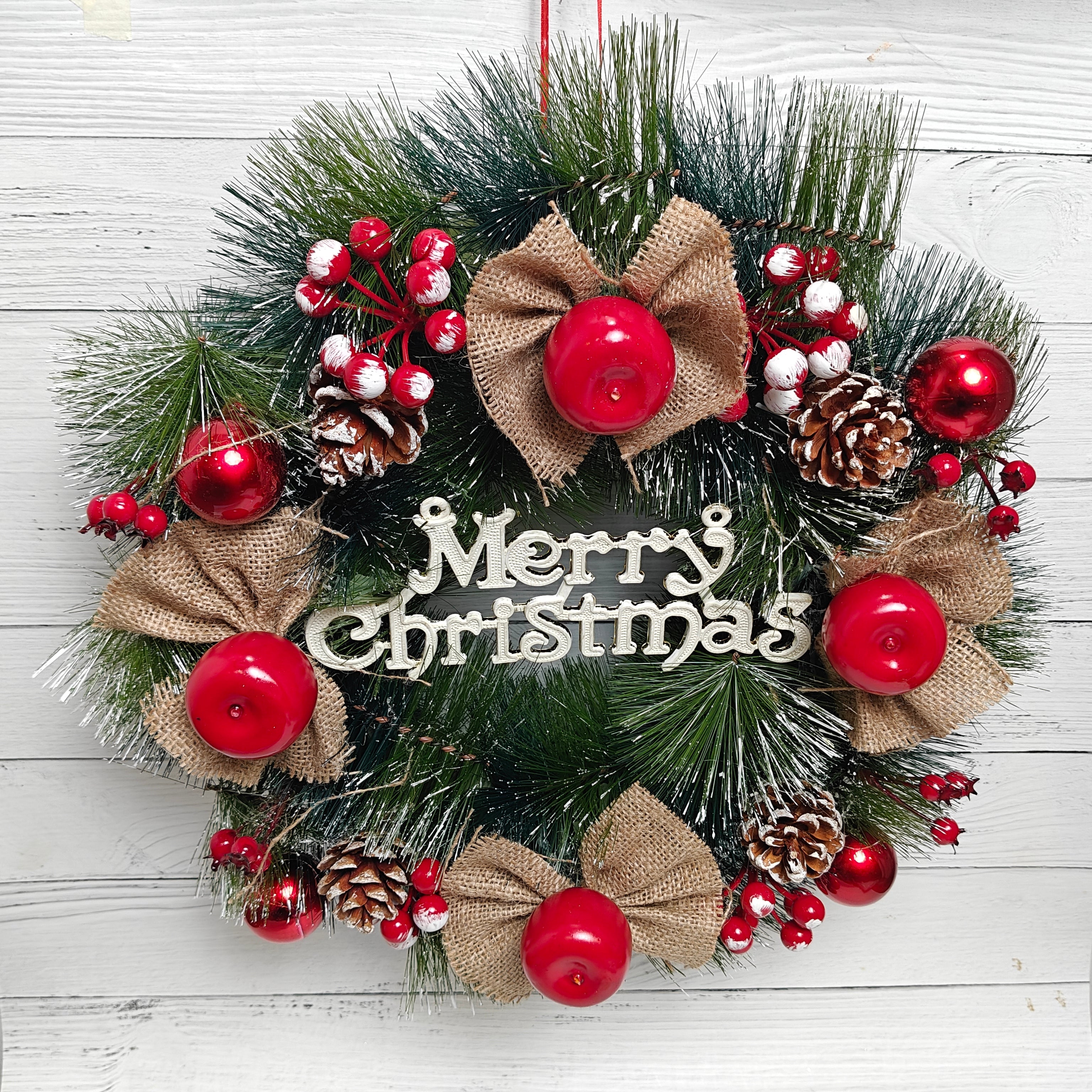 Rustic Cherry Apple Wreath