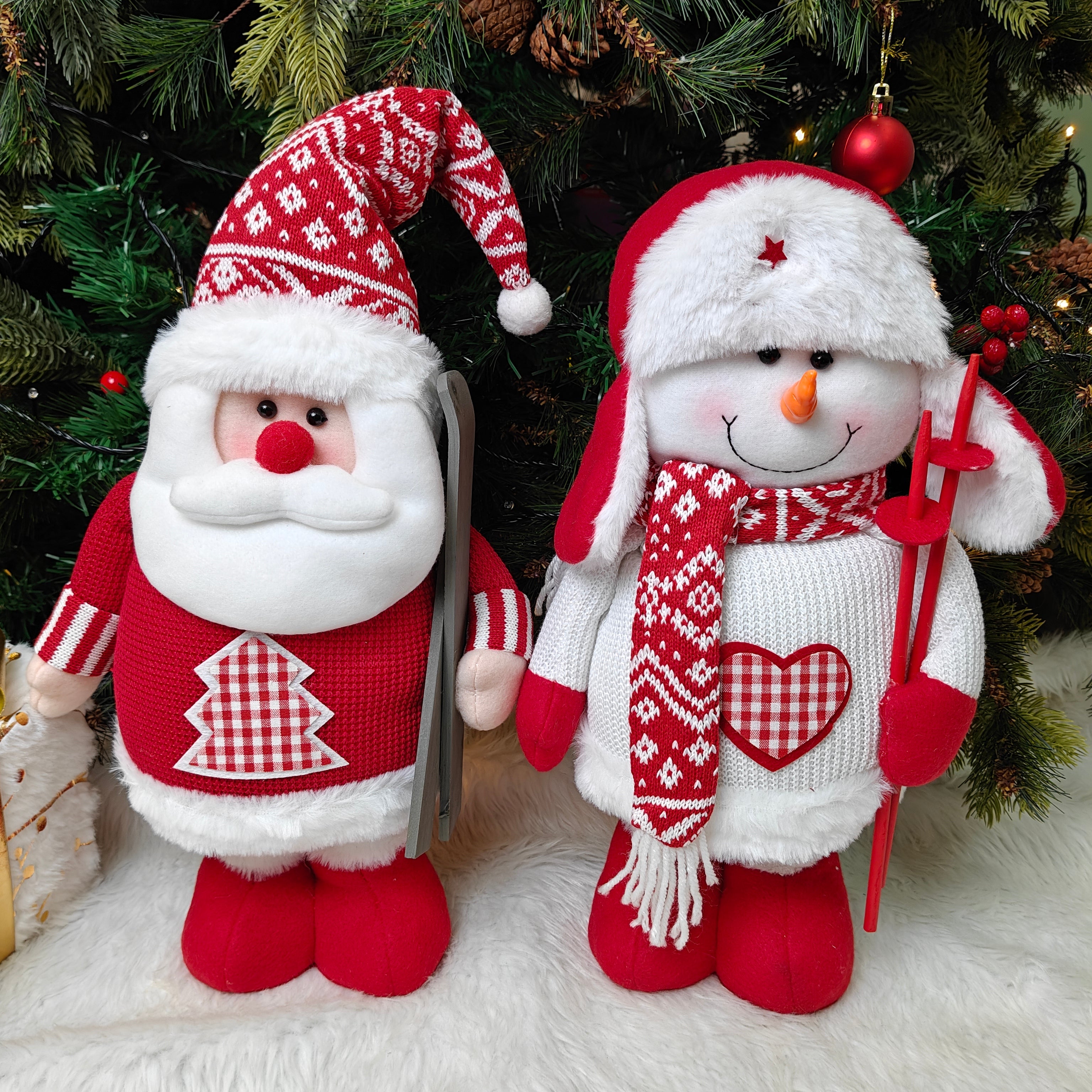 Nordic Holiday Skii Duo - Extendable Legs - Snowman