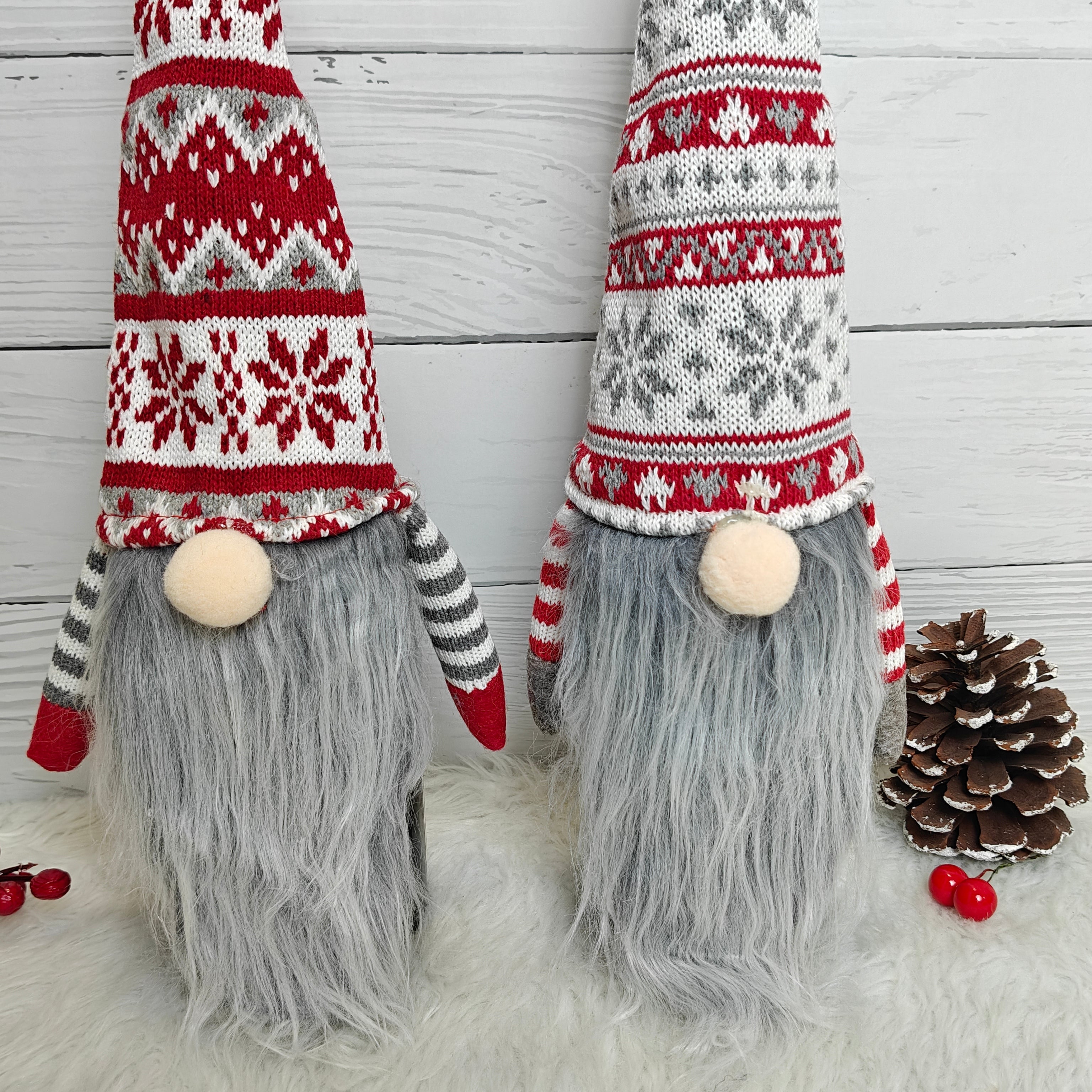 Nordic Knit Gnome Wine Bottle Covers - Set of 2