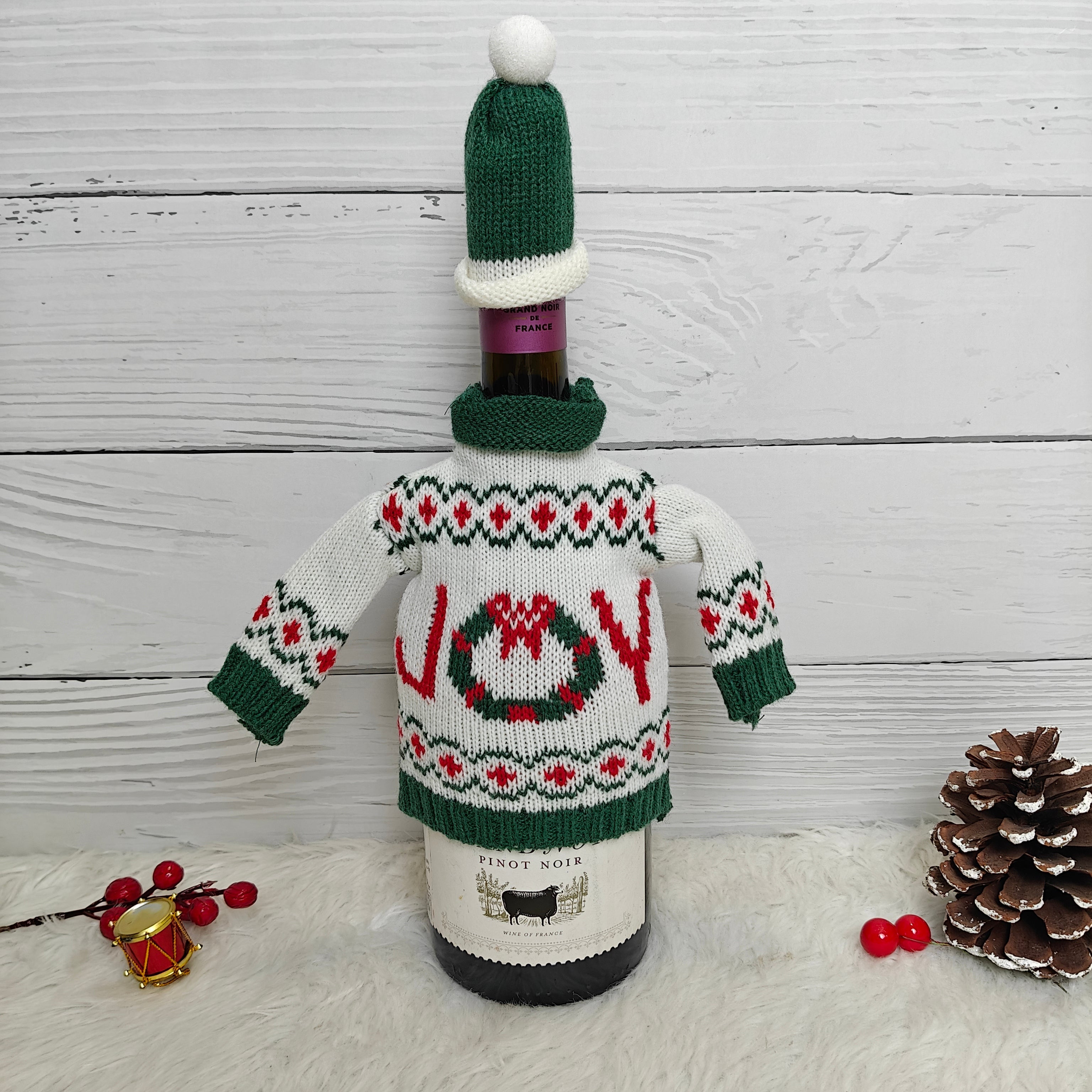 Knit Sweater Wine Bottle Covers - Set of 2