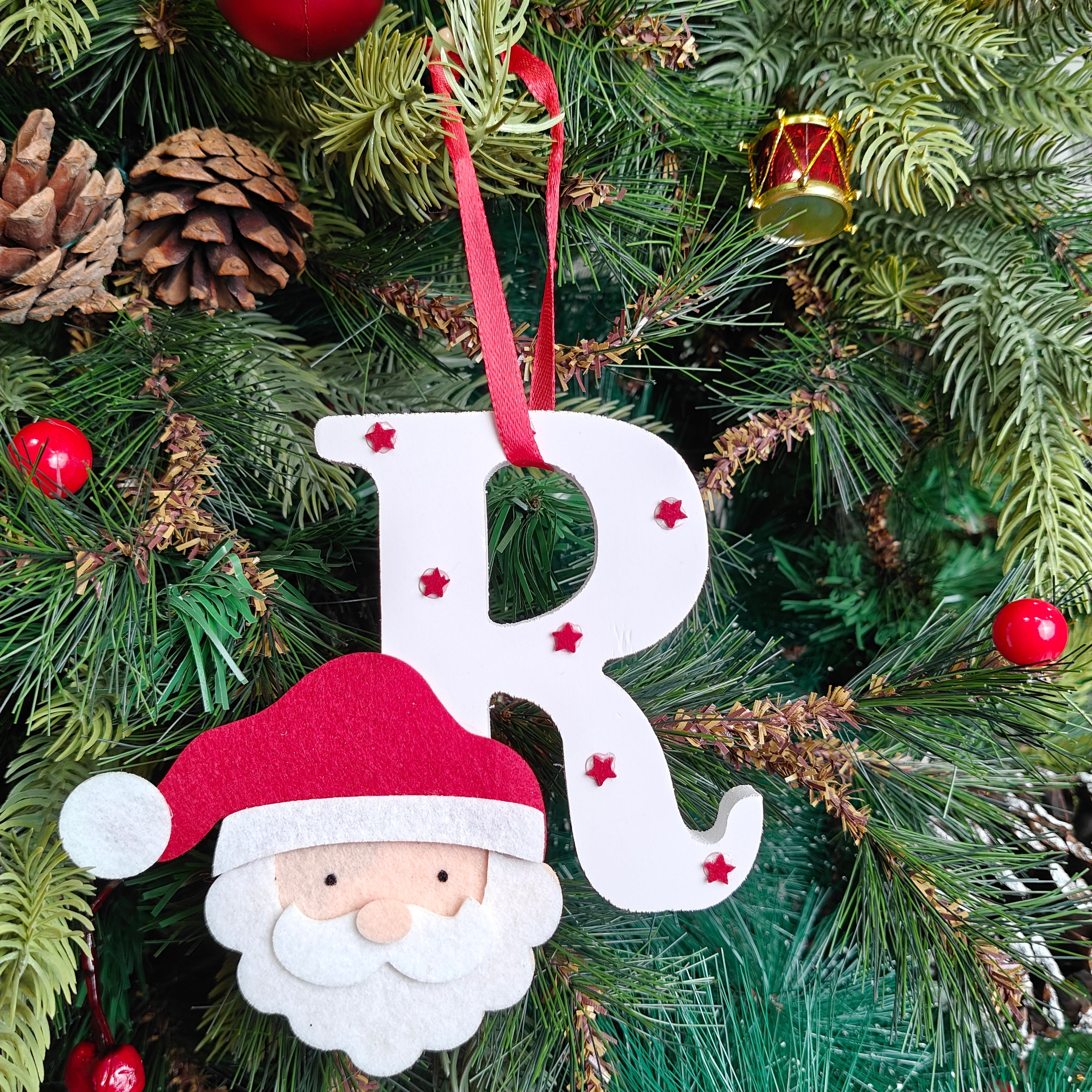 Santa Monogram Charm Ornament