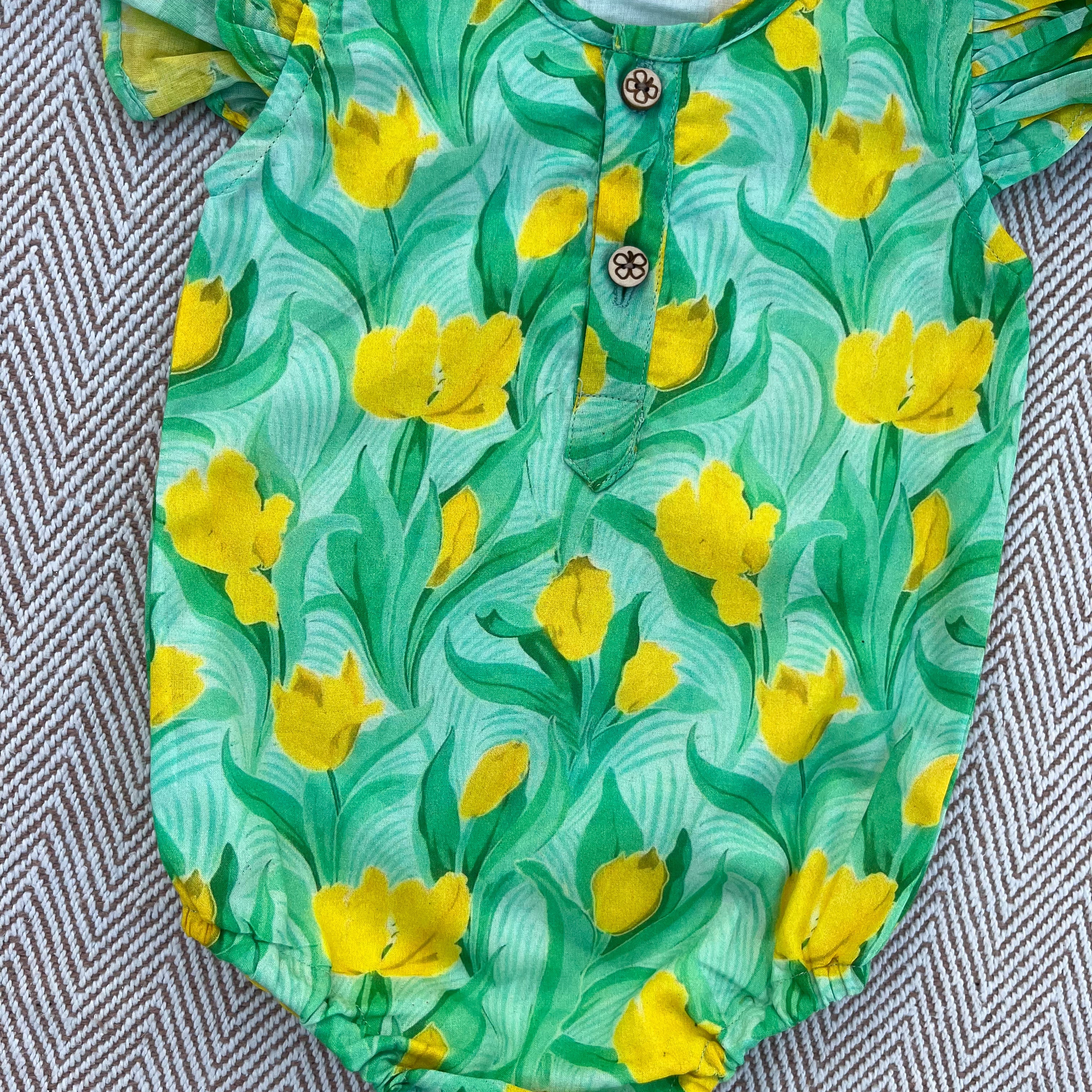Organic Cotton Tulip Print Onesie